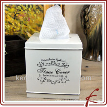 dolomite square decorated tissue box cover